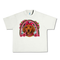 Pistachio dachshund puppy floral rainbow Urban Heavy Tee - Artiststas
