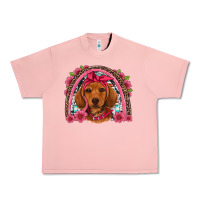 Salmon dachshund puppy floral rainbow Urban Heavy Tee - Artiststas