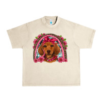 Sandshell dachshund puppy floral rainbow Urban Heavy Tee - Artiststas