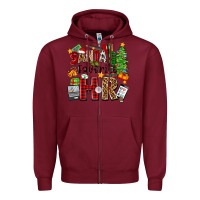 Burgundy santa's favorite hr Zipper Hoodie - Zillion Design Studio