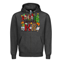 Charcoal Heather santa's favorite hr Zipper Hoodie - Zillion Design Studio