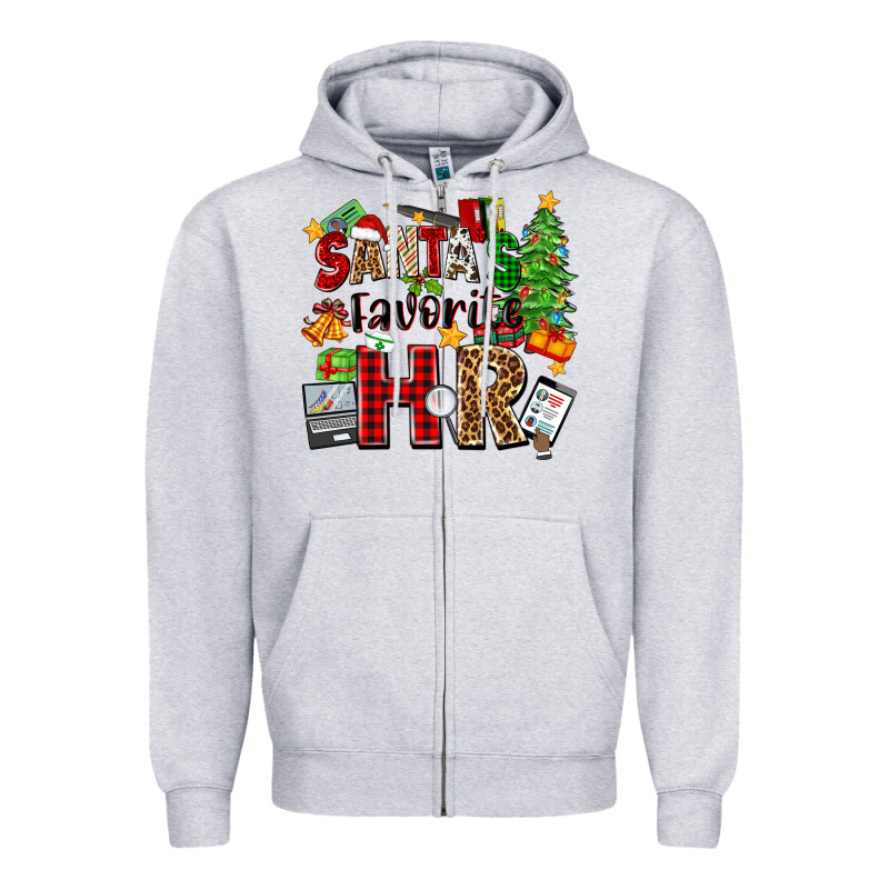 Santa's Favorite Hr Zipper Hoodie by Zillion Design Studio | Teevron