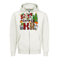 Oatmeal Heather santa's favorite hr Zipper Hoodie - Zillion Design Studio
