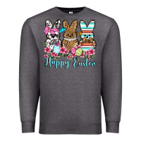 Charcoal Heather Happy Easter western peeps Premium Sweatshirt - OliviaCreatesArt