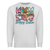 Dove Grey Happy Easter western peeps Premium Sweatshirt - OliviaCreatesArt