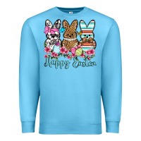 Ocean Blue Happy Easter western peeps Premium Sweatshirt - OliviaCreatesArt