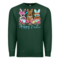 Sports Green Happy Easter western peeps Premium Sweatshirt - OliviaCreatesArt