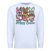 White Happy Easter western peeps Premium Sweatshirt - OliviaCreatesArt