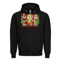 Black merry christmas wine glasses Zipper Hoodie - Zillion Design Studio