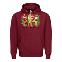 Burgundy merry christmas wine glasses Zipper Hoodie - Zillion Design Studio