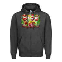 Charcoal Heather merry christmas wine glasses Zipper Hoodie - Zillion Design Studio