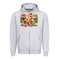 Heather Grey merry christmas wine glasses Zipper Hoodie - Zillion Design Studio