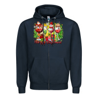 Navy merry christmas wine glasses Zipper Hoodie - Zillion Design Studio