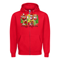 Red merry christmas wine glasses Zipper Hoodie - Zillion Design Studio
