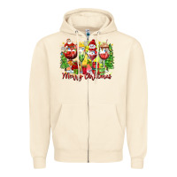 Sandshell merry christmas wine glasses Zipper Hoodie - Zillion Design Studio