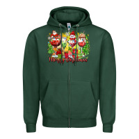 Sports Green merry christmas wine glasses Zipper Hoodie - Zillion Design Studio