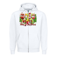 White merry christmas wine glasses Zipper Hoodie - Zillion Design Studio
