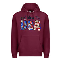 Burgundy god bless the usa Premium Hoodie - NancyCooperArtShop