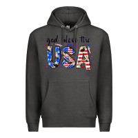 Charcoal Heather god bless the usa Premium Hoodie - NancyCooperArtShop