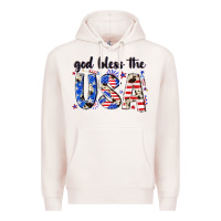 Pale Pink god bless the usa Premium Hoodie - NancyCooperArtShop