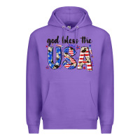 Purple god bless the usa Premium Hoodie - NancyCooperArtShop
