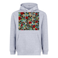Heather Grey sugar skulls roses tumbler 3 Heavyweight Hoodie - CTS Tumbler Store