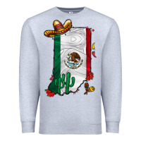 Heather Grey mexican indiana Premium Sweatshirt - CowhideDigitalArt