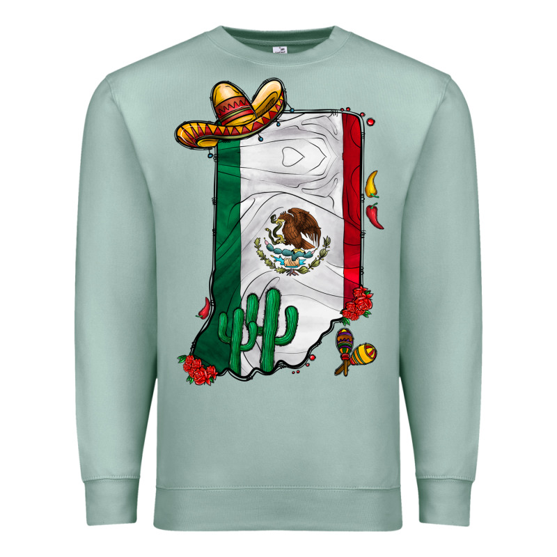 Mexican Indiana Premium Sweatshirt by CowhideDigitalArt | Teevron