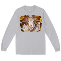 Moon Dust merino ram with sunflowers Long Sleeve Tee - BarkalooDesign