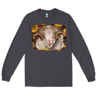 Smoke merino ram with sunflowers Long Sleeve Tee - BarkalooDesign