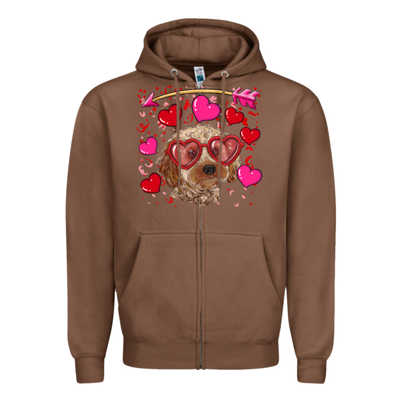 Valentine's Day Cockapoo Zipper Hoodie by RanaPortraitStore | Teevron