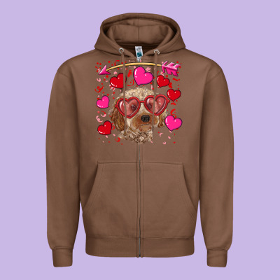 Zipper Hoodie Valentine's day cockapoo