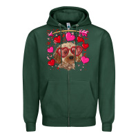 Sports Green Valentine's day cockapoo Zipper Hoodie - RanaPortraitStore