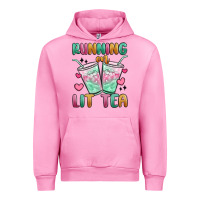 Fuchsia Pink running on lit tea Urban Hoodie - MaliasSmallBusiness