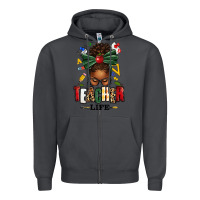 Smoke teacher life afro messy bun Zipper Hoodie - texasbilliewilder
