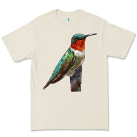Bone Ruby Throated Hummingbird Bird Premium Tee - LillyAllenDesigns