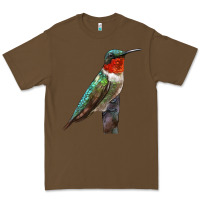 Cacao Ruby Throated Hummingbird Bird Premium Tee - LillyAllenDesigns