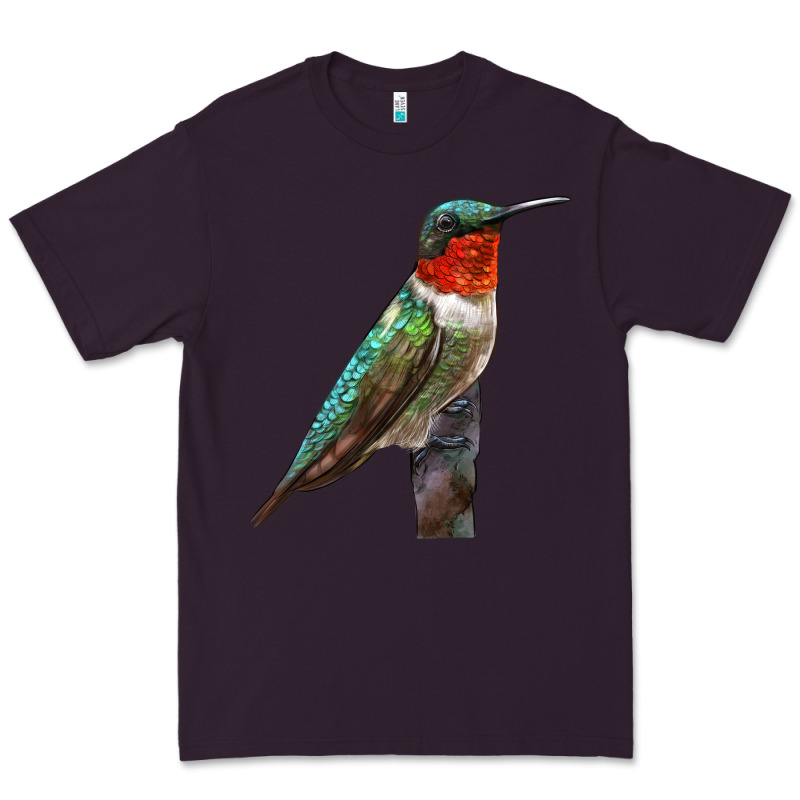 Ruby Throated Hummingbird Bird Premium Tee by LillyAllenDesigns | Teevron