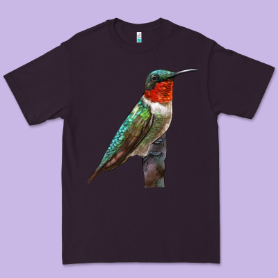 Ruby Throated Hummingbird Bird Premium Tee Designed By Lillyallendesigns