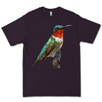 Plum Ruby Throated Hummingbird Bird Premium Tee - LillyAllenDesigns