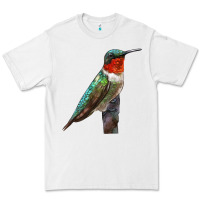 White Ruby Throated Hummingbird Bird Premium Tee - LillyAllenDesigns