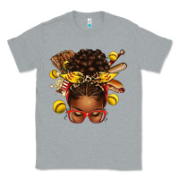 Heather Grey softball afro messy bun Classic Tee - texasbilliewilder