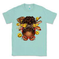 Seafoam softball afro messy bun Classic Tee - texasbilliewilder