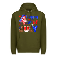 Army Green happy 4th of july Premium Hoodie - NancyCooperArtShop