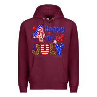 Burgundy happy 4th of july Premium Hoodie - NancyCooperArtShop
