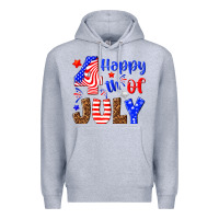 Heather Grey happy 4th of july Premium Hoodie - NancyCooperArtShop