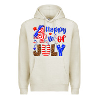 Oatmeal Heather happy 4th of july Premium Hoodie - NancyCooperArtShop