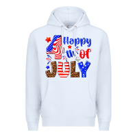 White happy 4th of july Premium Hoodie - NancyCooperArtShop
