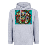 Heather Grey sugar skulls tumbler 3 Heavyweight Hoodie - CTS Tumbler Store