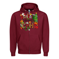 Burgundy santa's favorite cpht Zipper Hoodie - Zillion Design Studio
